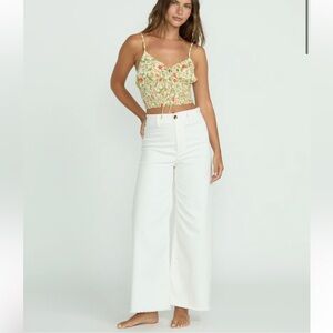 Billabong Free Fall High Waist Pants in white. Never worn, new condition